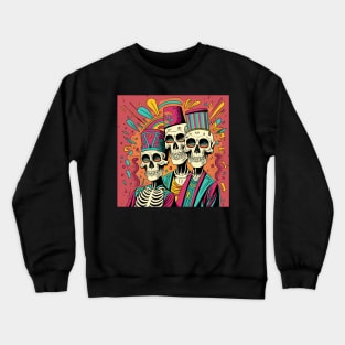 3 skeletons with fez Crewneck Sweatshirt